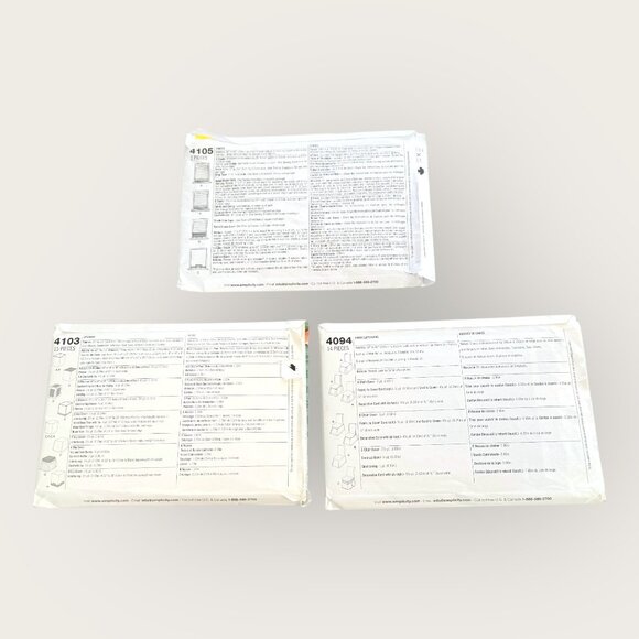 Simplicity Sewing Pattern Lot of 3 Christopher Lowell 4094 4103 4105 Home Decor - Picture 2 of 2